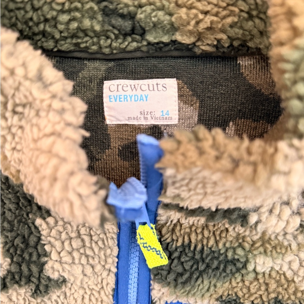 Crewcuts Camouflage Sherpa Vest with Blue Zipper - Picture 3 of 7